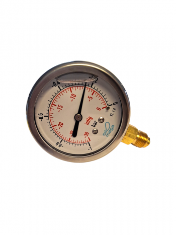 Preview: Glyzerinmanometer Ø 63 mm, Anschluss hinten 1/4